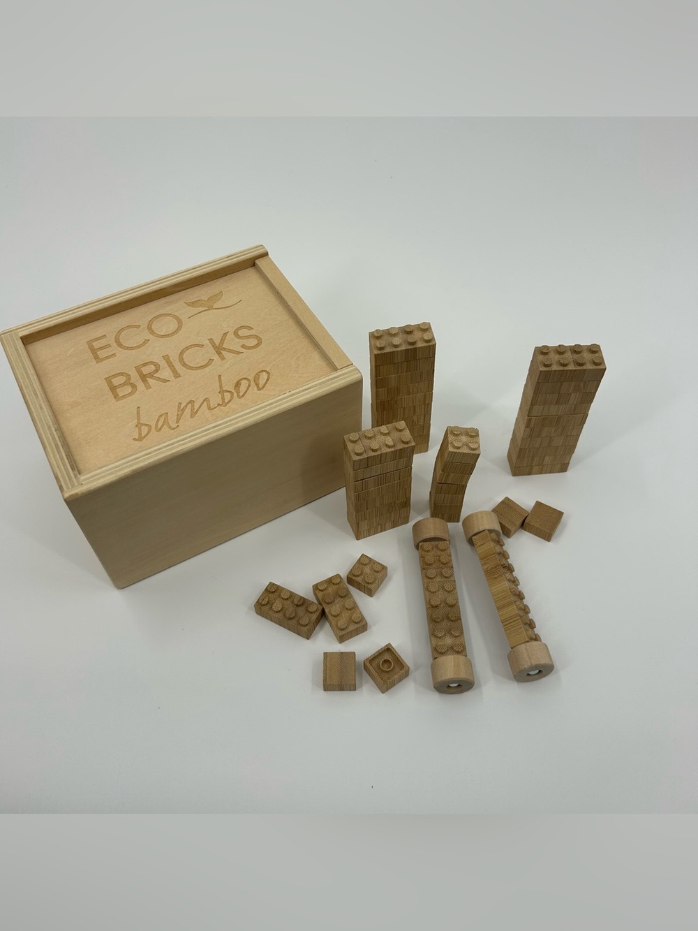 Eco Bricks Wooden Bamboo Blocks 34 Piece Set